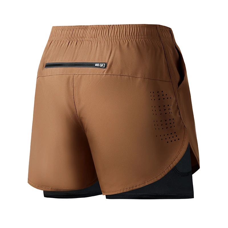 Hardloopshorts voor heren Sneldrogende fitness zwarte dubbellaagse shorts Heren Nieuwe sporttraining Training Bodybuilding korte broek