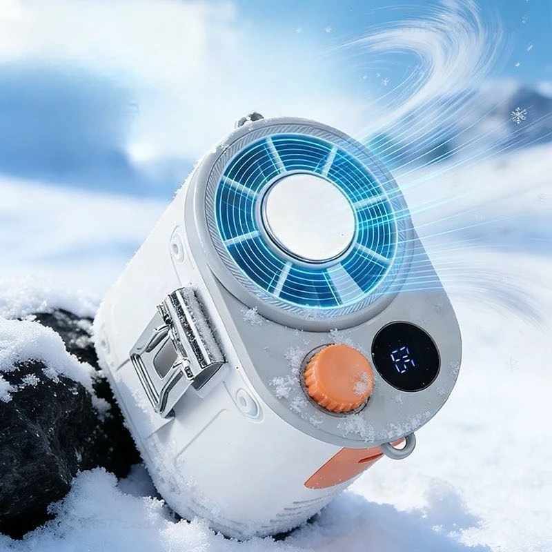 

Rechargeable Summer Cooling Waist Hanging Fan Low Noise Mini Fan Outdoor Portable Construction Site Cooling Fan Digital Display