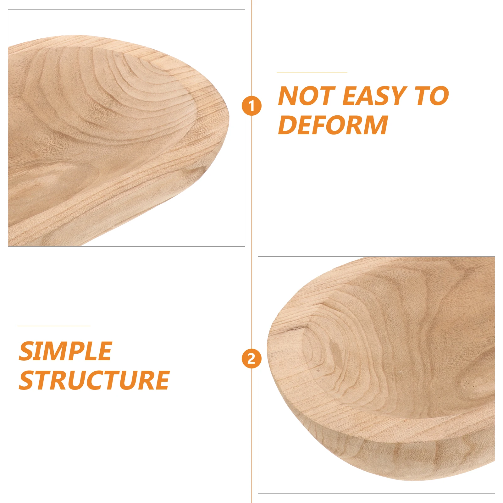 

Wooden Decorative Bowl Large Country Farmhouse Style Holder Table Centerpiece Rustic Decor