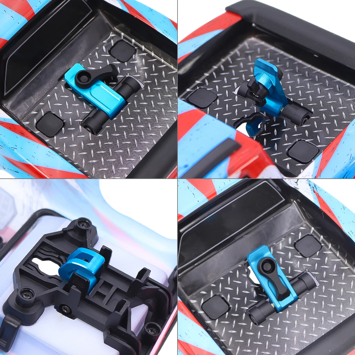 Für MJX Hyper Go 16208 H16H Karosserie-Schloss 16017, Metall-Schloss, Haken, Aluminium, Ersatz-Upgrade-Teile, Zubehör