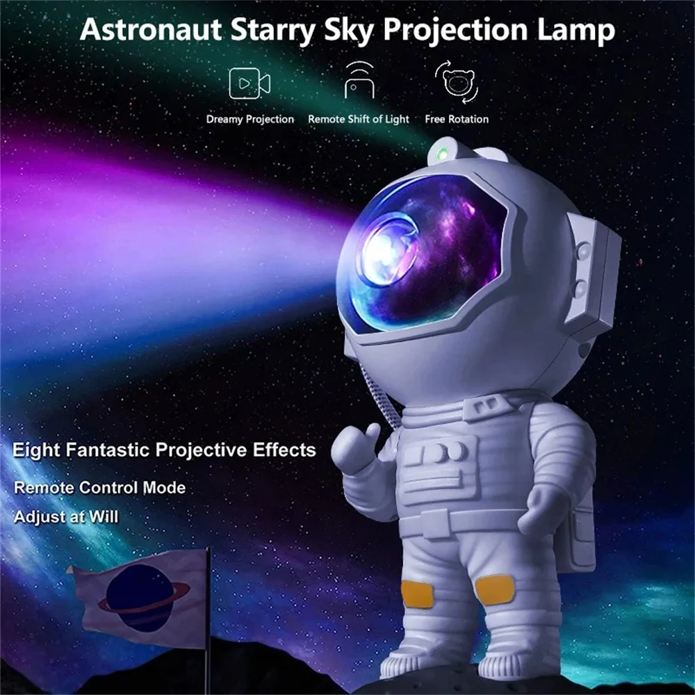 Star Projector Galaxy Night Light Astronaut Space Projector Starry Nebula Ceiling LED Lamp with Timer and Remote Kids Room Decor