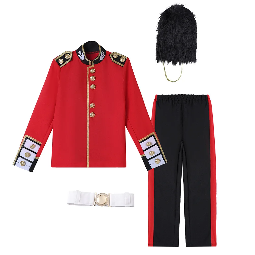 Halloween Costumes Europe British Royal Guard Costume for Boys Queen's Guard Costume Dress Up Prince William Soldiers Outfits view 4