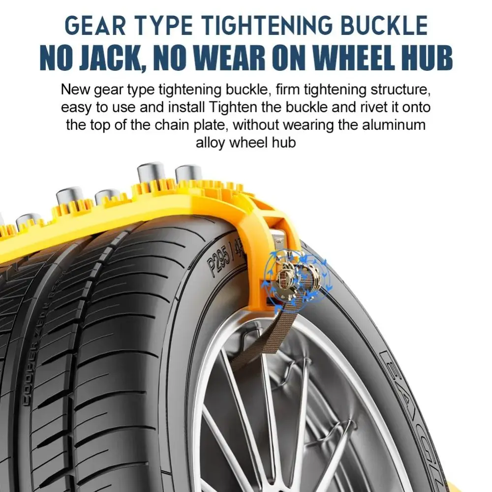 Universal Rubber Car Snow Chains Safe Driving Heavy Duty Anti-skid Tire Chains Waterproof Provide Excellent Traction