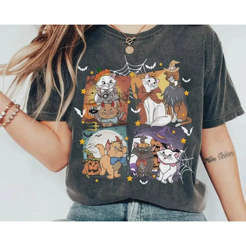 تي شيرت ديزني "الأرستوكاتس" ماري تولوز بيرليوز للهالوين مغسول تي شيرت ديزني أرستوكاتس للهالوين قميص "متشابك"