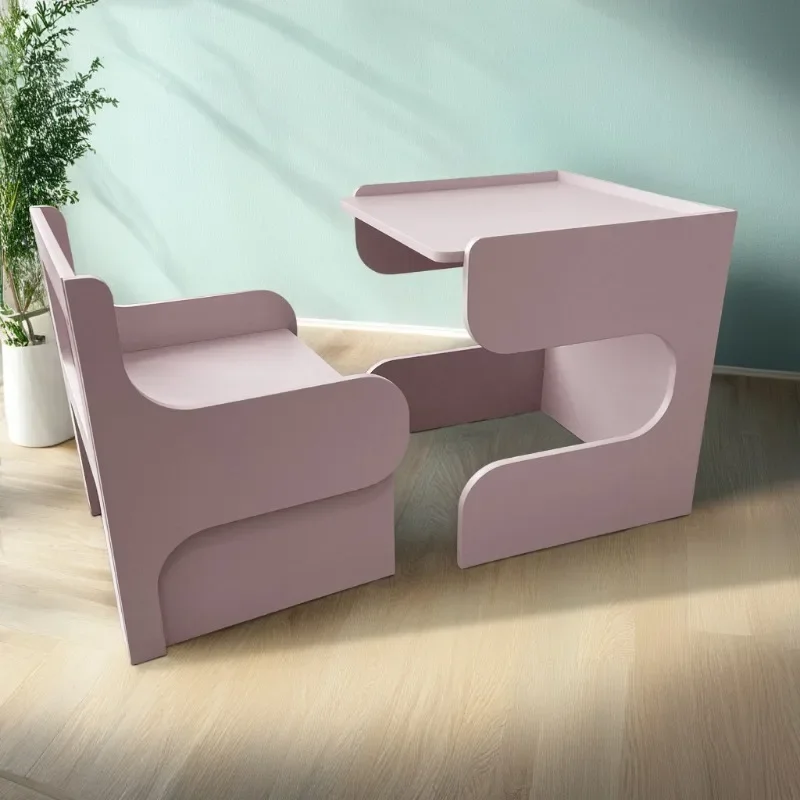 Multifunctional Solid Wood Kids Desk and Chair Set Baby Game and Learning Table Study Station for Children Room Furniture - view 5