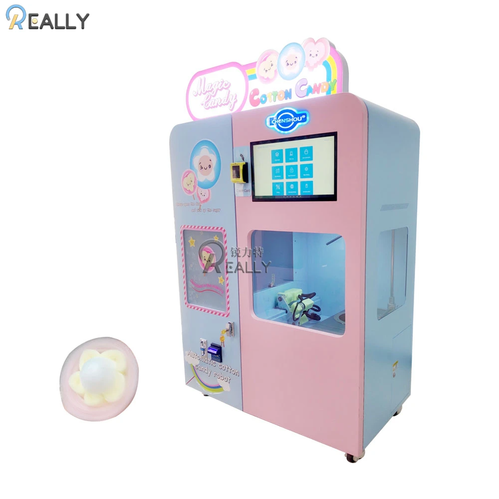 Automatic Manufacturer Pink Blue DIY Cotton Candy Machine Vending Machine Making Cotton Candy Machine