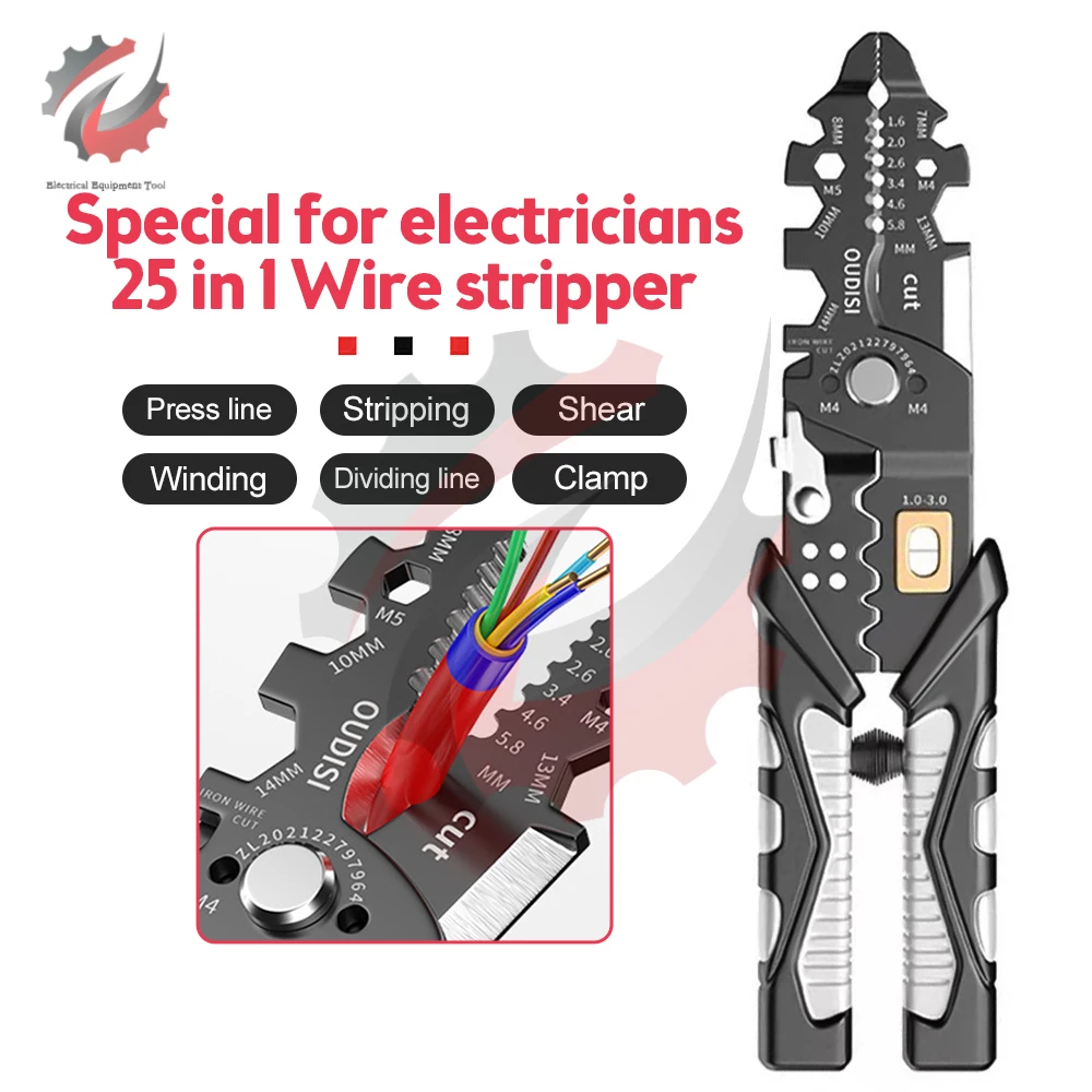 Multifunctional Electrician Pliers Wire Stripper Needle Nose Pliers for Wire Stripping Cable Cutters Terminal Crimping Hand Tool