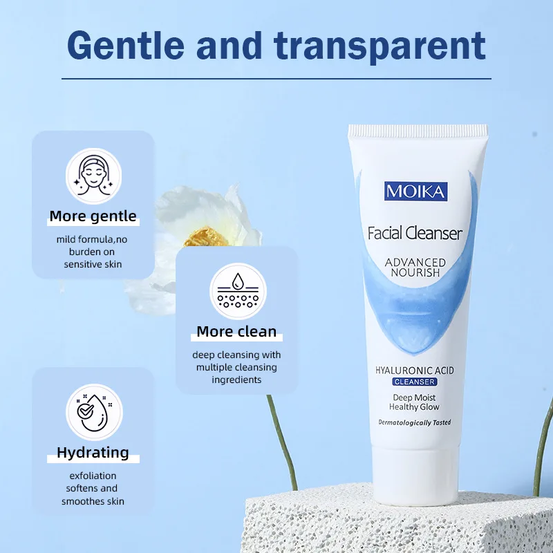 Hyaluronic Acid Facial Cleanser Moisturizing Oil Control Cleansing Face Wash Exfoliating Deep Remove Facial Cleanser Skin Care