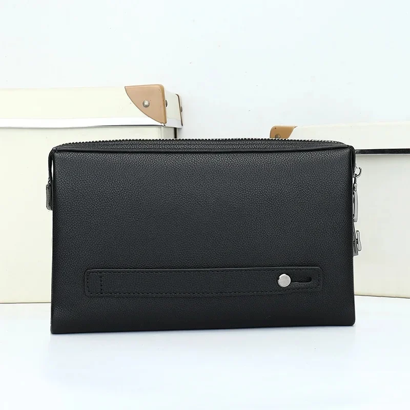 High end Brand Men's genuine leather Password lock clutch bag New Top cowhide Large Capacity Storage Handbag wallet Male Bag