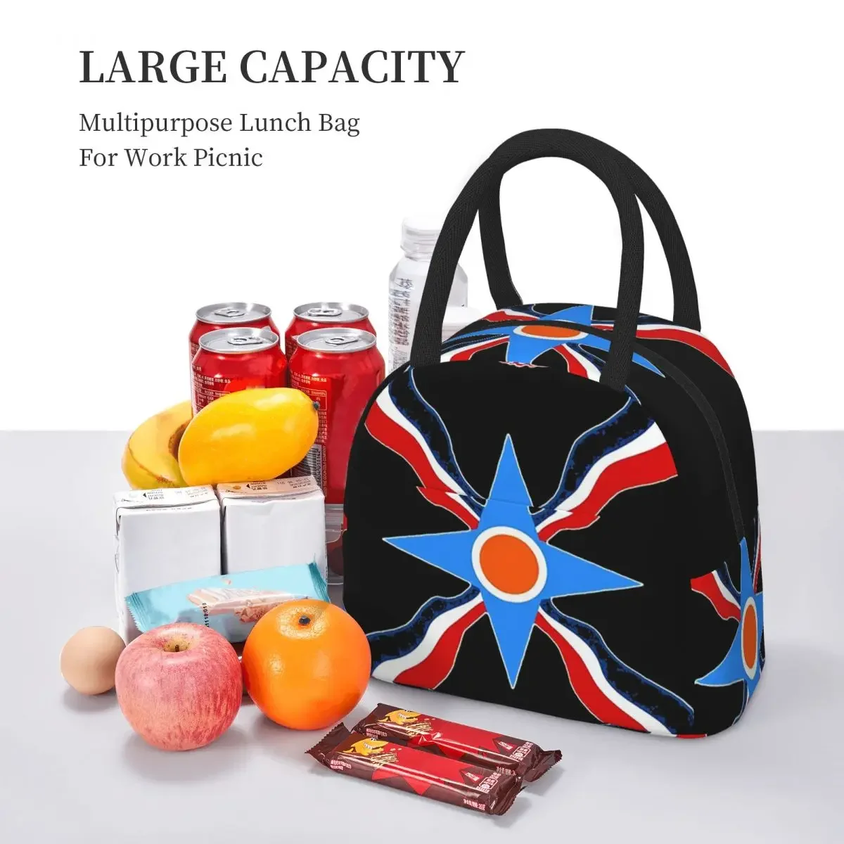 Luxury Assyrian Suryoyo Flag Insulated Lunch Bag for Women Office Cooler Thermal Food Box Tote Portable Lunch Boxes Container