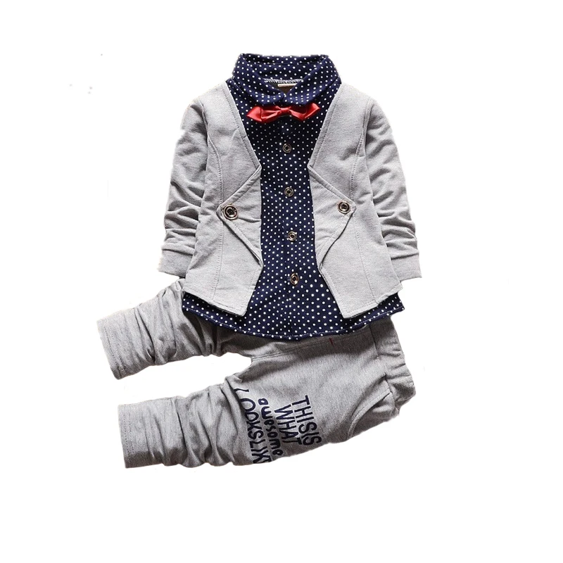 Fashion Boys Gentleman Suits for Wedding Kids Birthday Gift Party Child Clothing Sets Blazer +Pant 2pcs School uniform Clothes