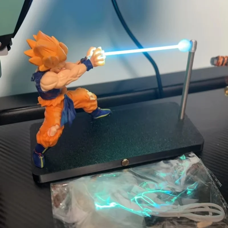 

Kamehameha Goku Table Lamp Night Light with Magnetic Suspension Dragon Ball Themed Line Light for Desktop Atmosphere