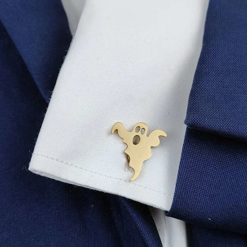 Stainless Steel Ghost Cufflinks for Men Halloween jewelry Gifts Men's Suit Shirt Sleeve buttons Cuff links Accessories Gifts