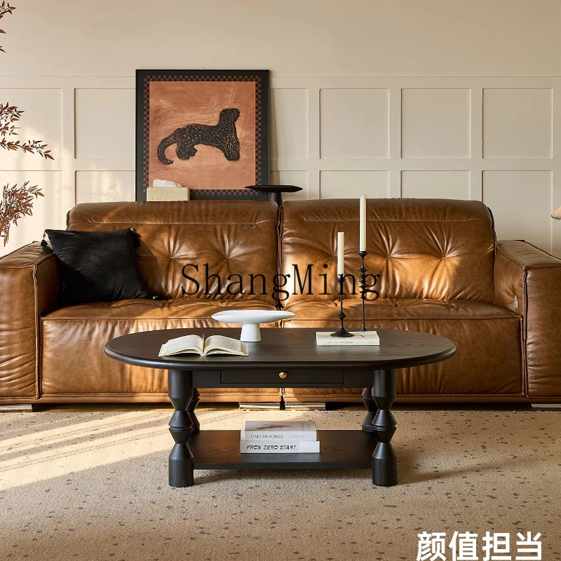 FG good-looking  retro solid wood household small apartment living room tea table medium ancient style small coffee table