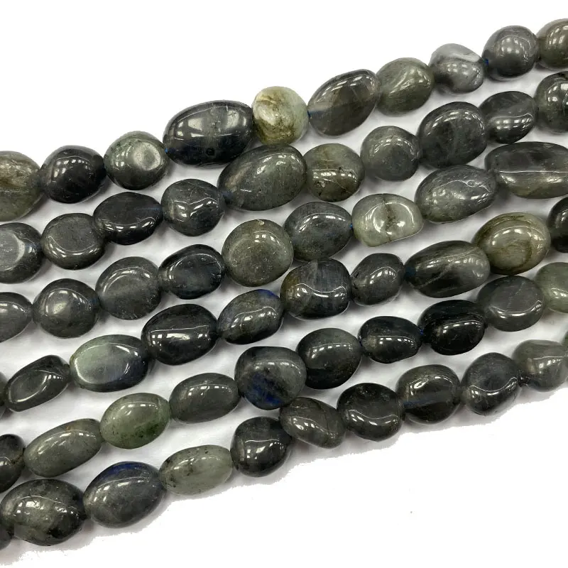 

Fine 8-10mm Natural Stone Black Labradorite Irregular Spacer Beads Charms Diy Women Bracelet Necklace for Jewelry Making 15''