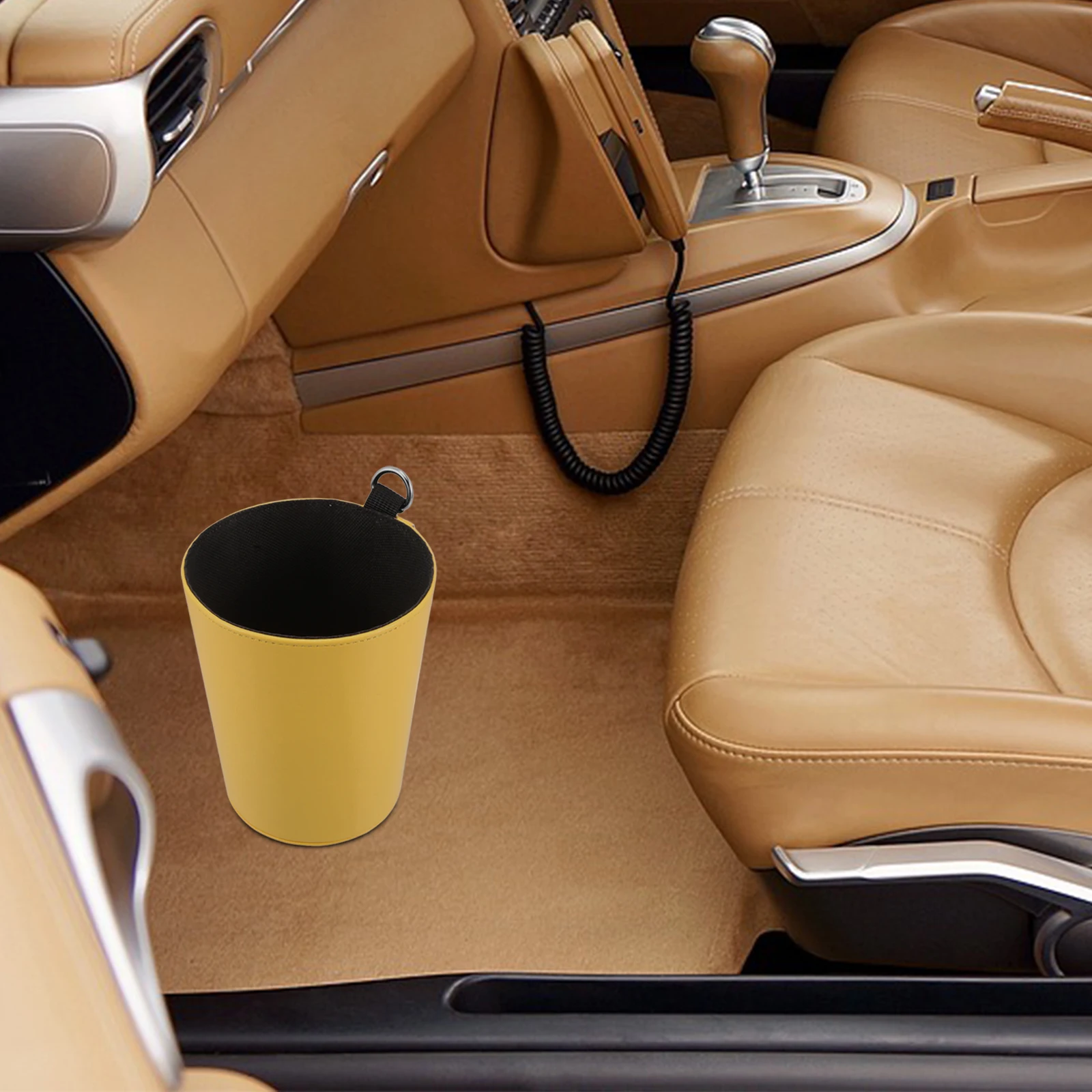 

Car Trash Can Compact Leakproof Portable Vehicle Mounted Garbage Bin For Suv Truck Auto Interior Storage Container