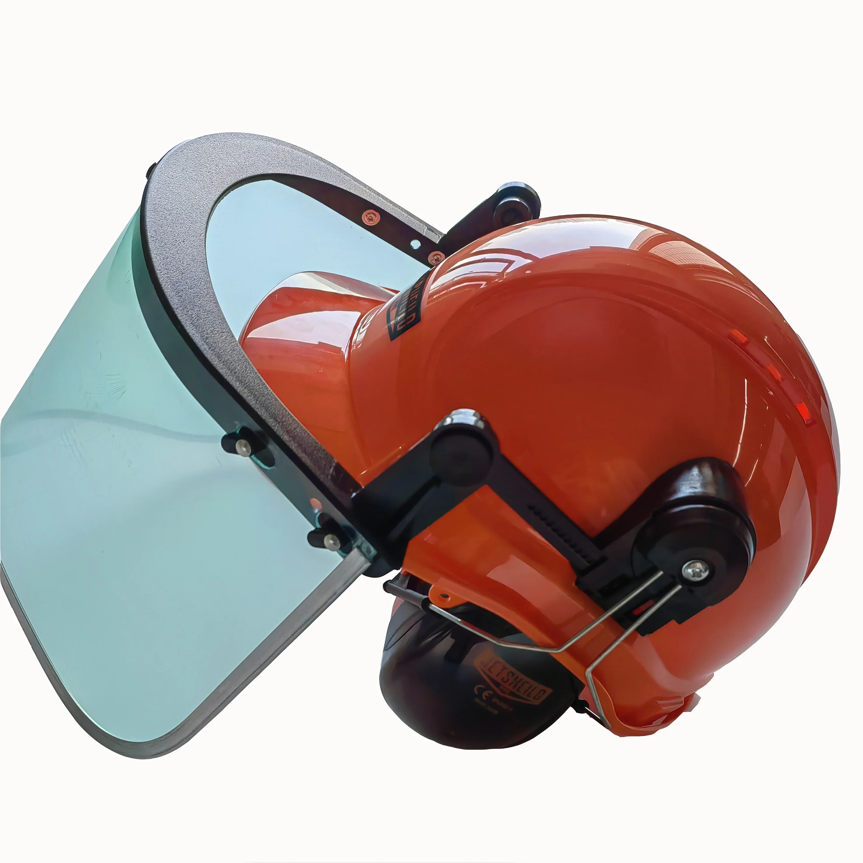 industrial ship car cleaning Pressure head protection work safety helmet with shield and Earmuff