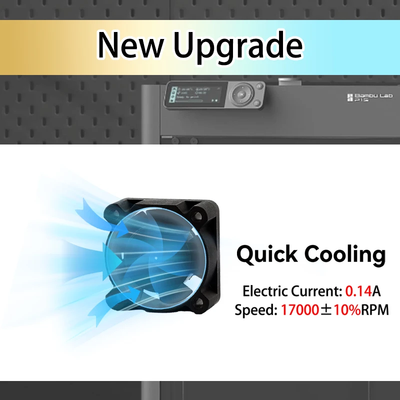 Nueva actualización de Metal Hotend con ventilador de refrigeración para Bambu Lab P1P/P1S/X1/X1C/X1E 0,2/0,4/0,6/0,8mm boquilla de cobre y latón endurecido