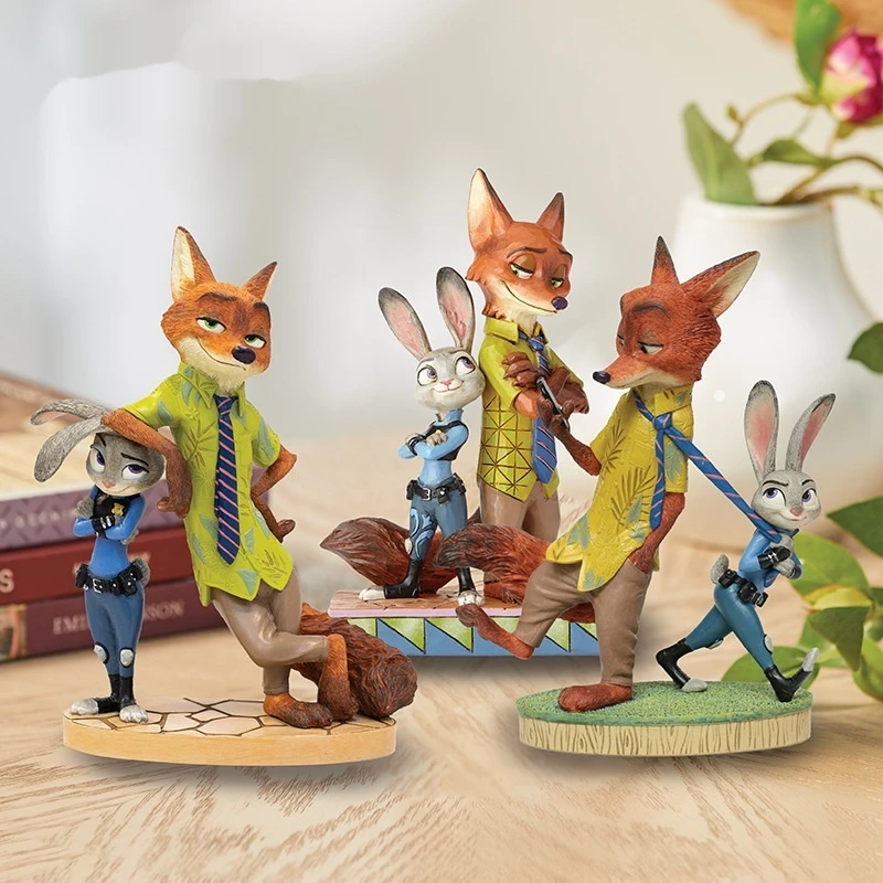 Disney Anime Surrounding Zootopia Judith Nick Series Handmade Desktop Decoration Boy And Girl Birthday Gifts Ornament Model Toys