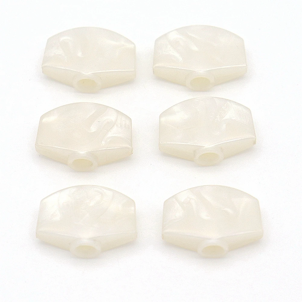 Set of 6 Guitar Tuners Machine Head Buttons White Pearl/Grey Tuning Key Square Buttons with Mounting Screw Accessories