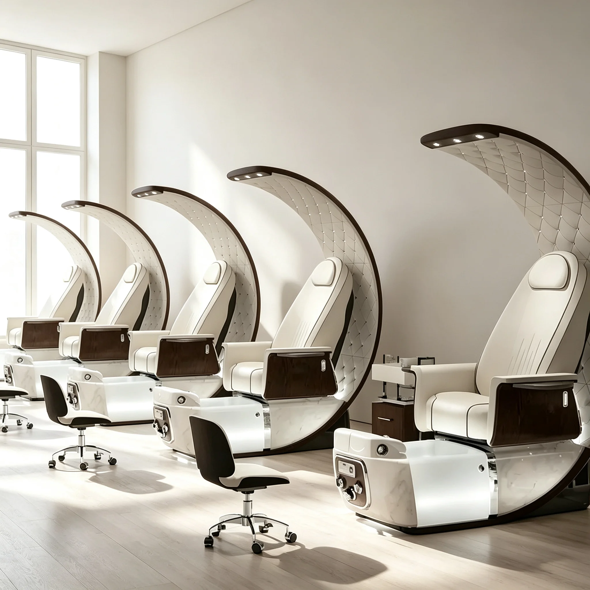 Luxury Pedicure Chair for Nail Spa Salons High-Back Professional Foot Care Massage Station Ergonomic Modern Furniture