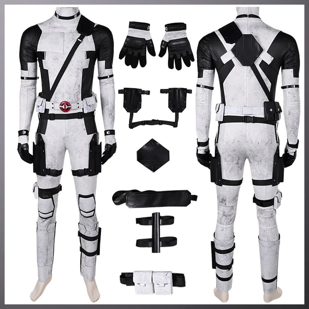 2024 Movie Dead Cosplay Pool Costume Disguise Wilson Cosplay Fantasy Gray White Battle Suits Adult Men Roleplay Fantasia Outfit