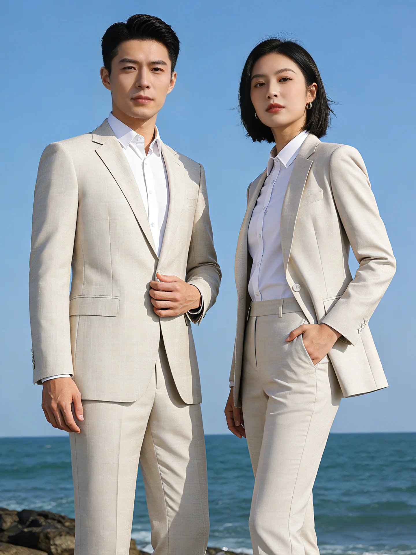 High-End Professional Suit Set Women's Business Slim Fit Interview Public Service Workwear Formal Men's Western Clothing Jacket
