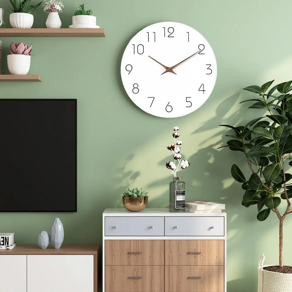Rustic Wooden Wall Clock Silent Non-ticking Wooden Wall Clock Battery Operated Decorative Hanging Clock for Home Office Bathroom