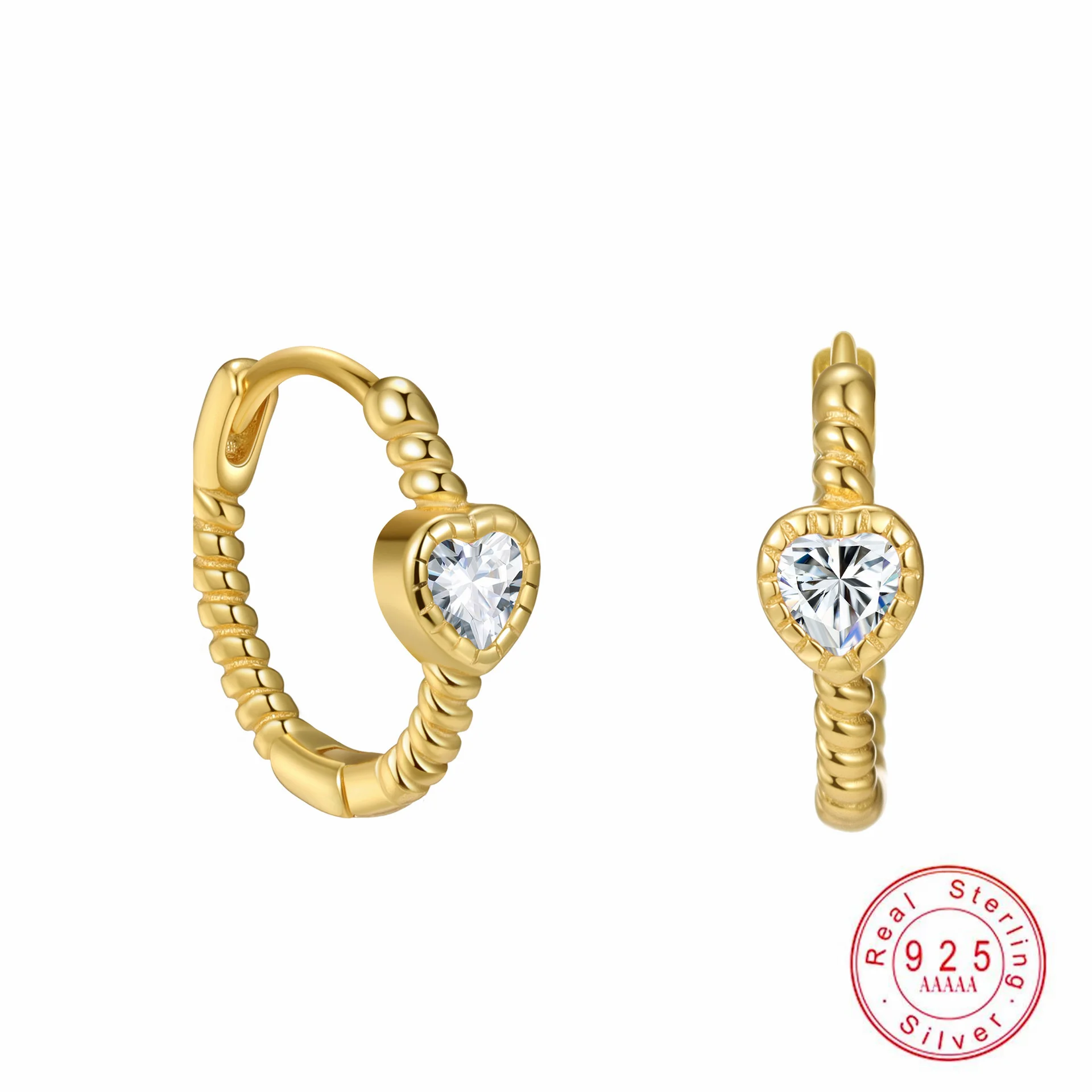 

Pink White Twist Heart Earrings For Women Authentic 925 Sterling Silver Simple Wedding Engagement Fine Jewelry Gifts