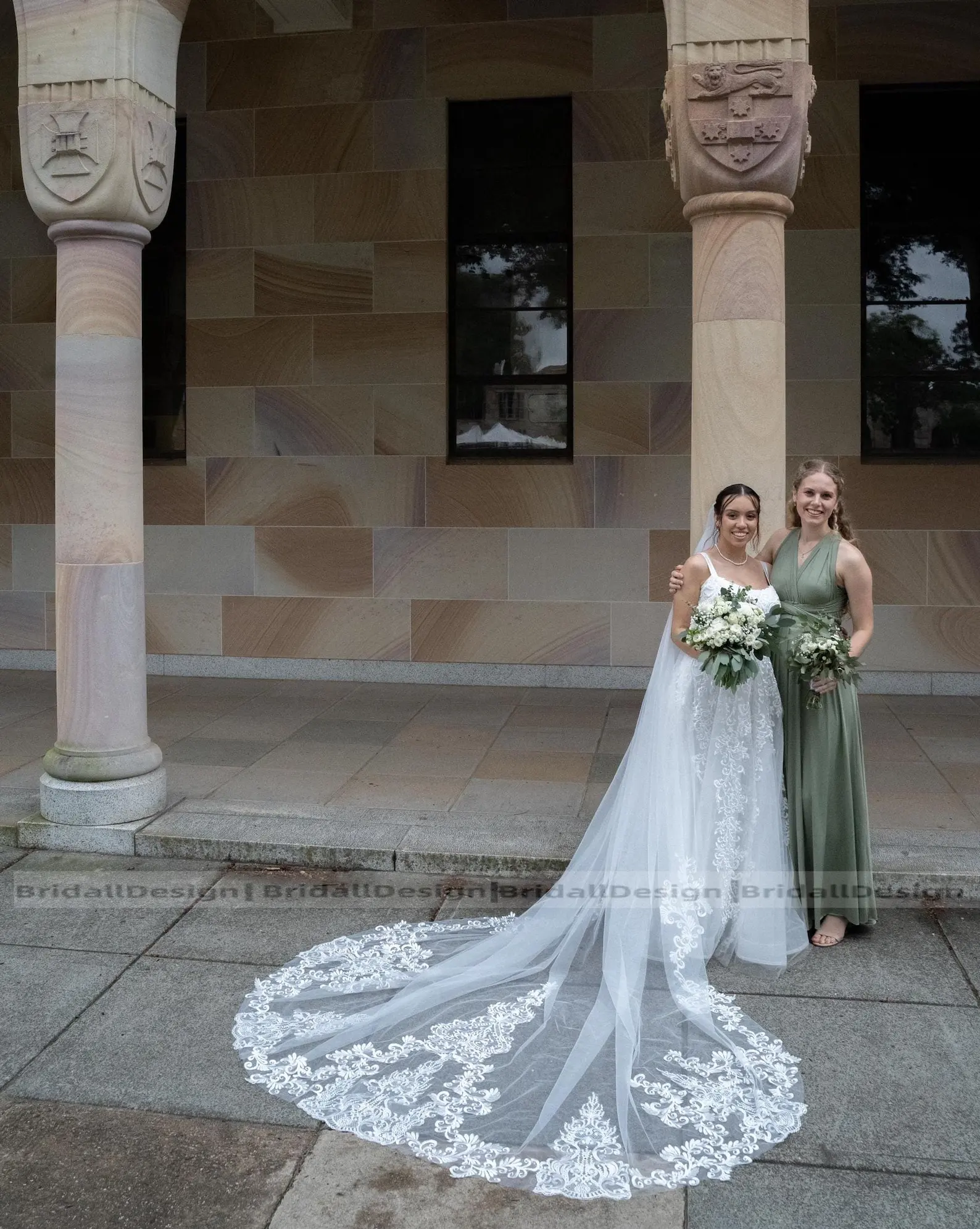 Handmade Lace Applique Bridal Veil Cathedral Royal Wedding Veil - Custom Length & Color