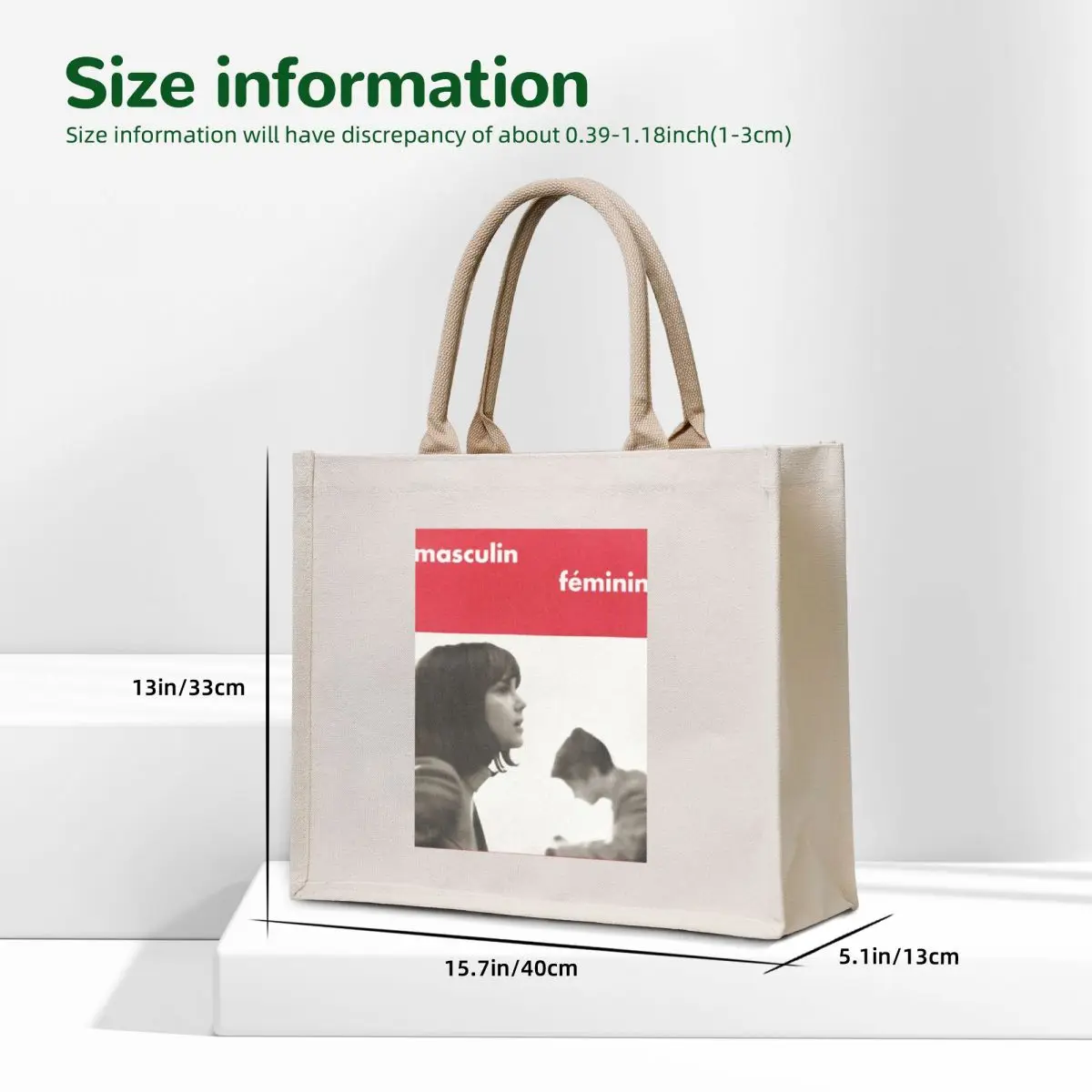 Masculin Feminin Jean Luc Godard Tote Bag canvas tote bag Gift bag luxury women