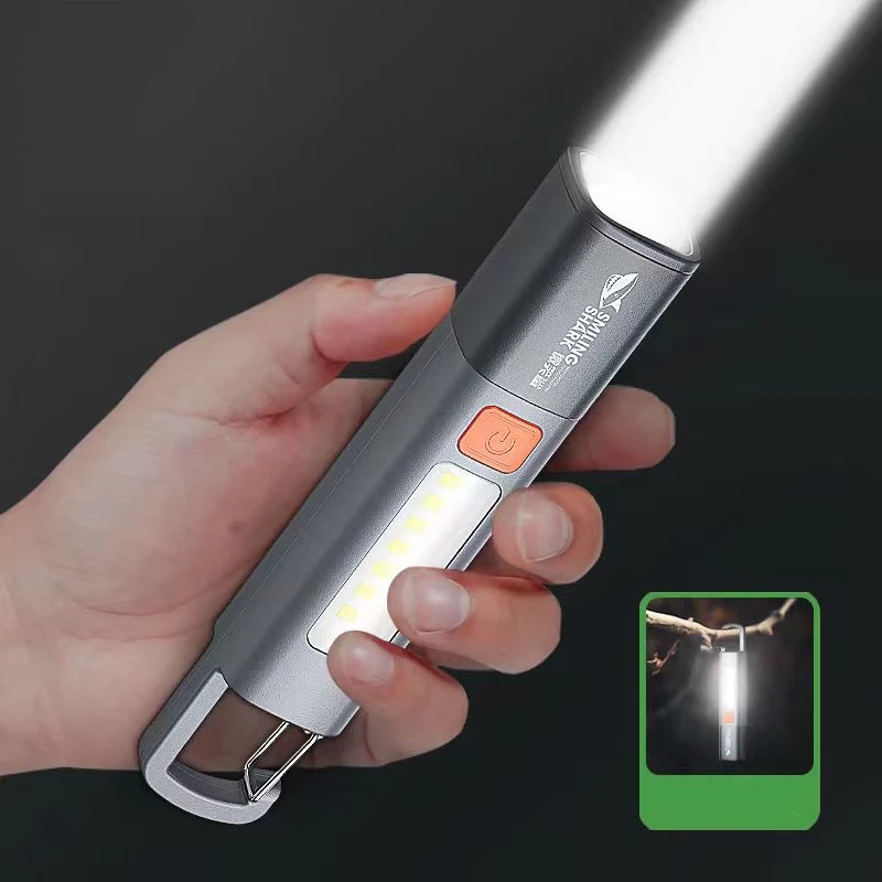 Xiaomi Outdoor Flashlight Portable Strong Light Variable Focus with Floodlight Side Lights Home Portable Camping Emergency Lamps