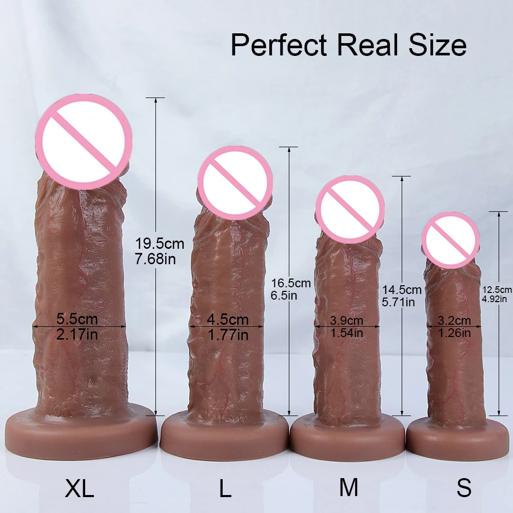 Skin Realistic Dildo Soft Silicone Big Penis Adult Strapon Cock Suction Cup Anal Plug Lesbian Sex Toys For Women 18 Masturbation