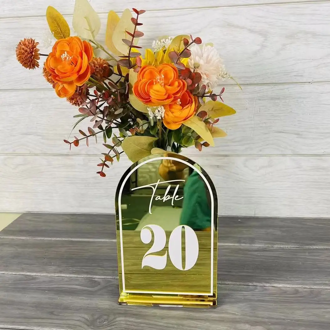 

Gold Modern Table Numbers Custom Wedding Table Numbers Gold Mirror Table Signs Wedding Party Table Decor Reception Signage Decor