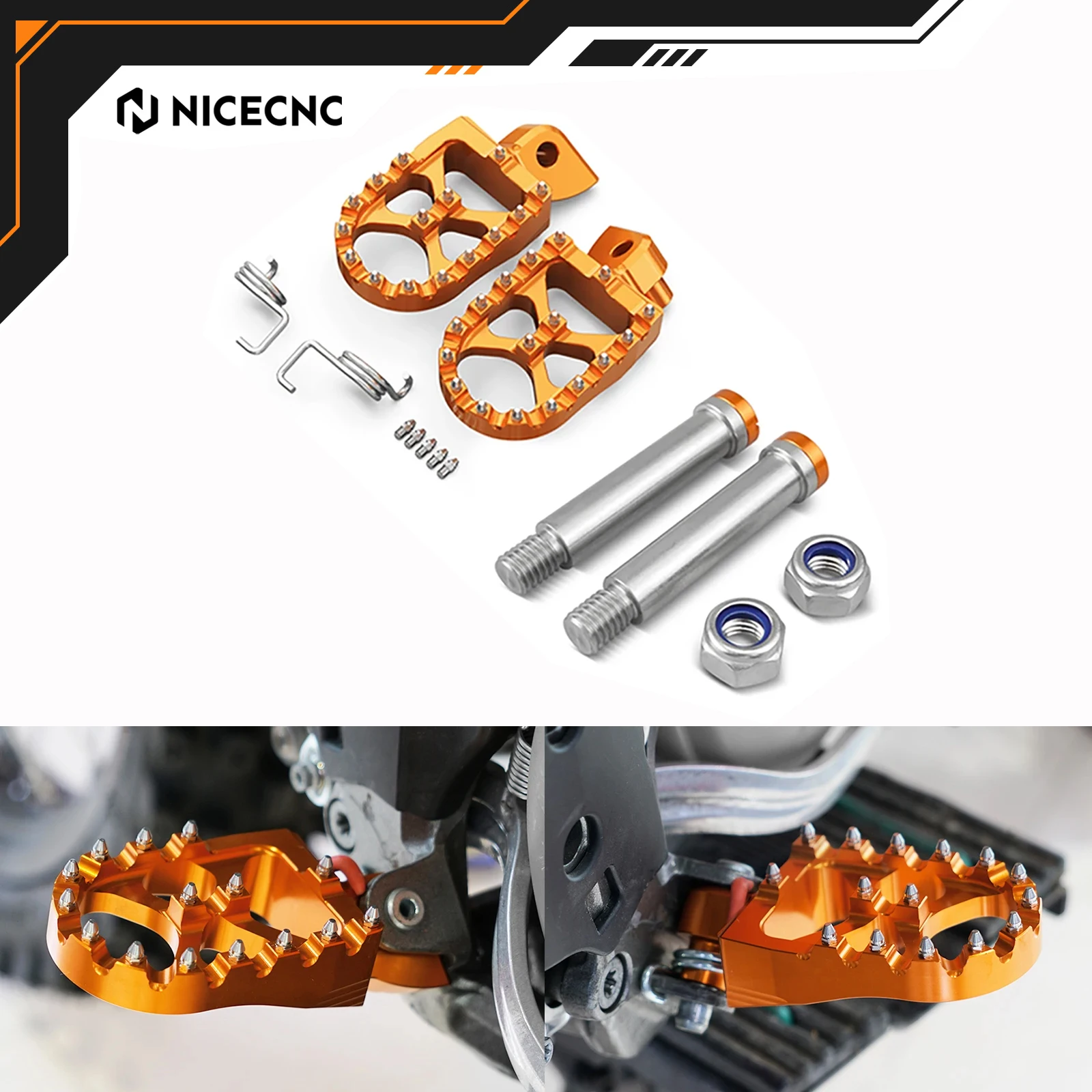 

NICECNC For KTM EXC 300 SX 65 SX 85 SX 150 200 SXF 250 EXCF 350 XC 125 XCF 450 XCW 530 XCFW 1998-2016 Footrest Footpeg Foot Pegs