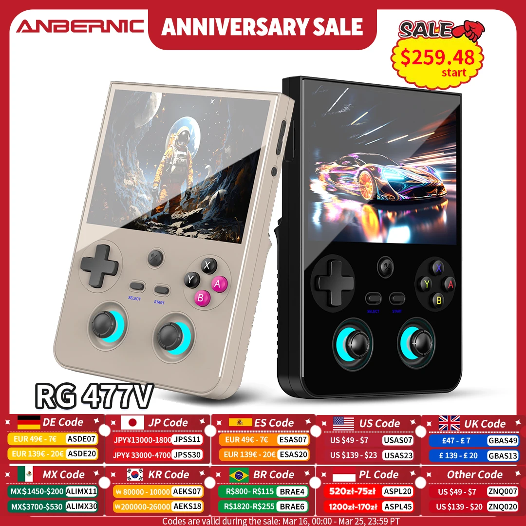 

Портативная игровая консоль Anbernic RG477V, 4,7 дюйма, LTPS, встроенный Android 14, DSP, звуковой эффект, видеоплеер, поддержка AI RixelHK, 1080p-DP Out