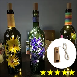 1/2/3M LED bottiglia di vino luci stringa di sughero decorazione natalizia ghirlanda bottiglia di vino fata luce natale filo di rame luci stringa