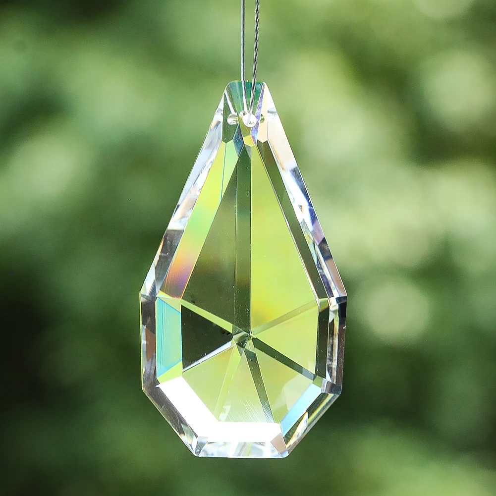 63Mm Kristallen Suncatcher Hangend Glas Prisma Kroonluchter Kristallen Vervangende Verlichting Deel Feng Shui Gefacetteerde Regenboog Maker Hanger