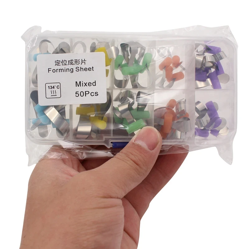 

Dental20/50pcs Dental Forming Sheet Orthodontic Sectional Contoured Metal Matrice Dentistry Matrix Bands Retainerless Automatrix