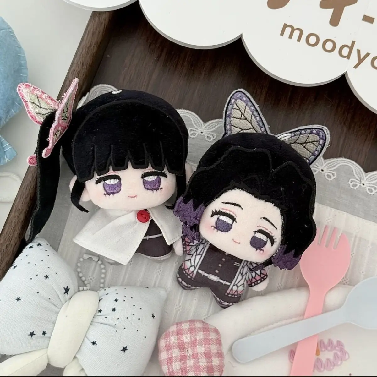 10 سنتيمتر أنيمي شيطان Kochou Shinobu Tsuyuri Kanawo الشكل الكرتون أفخم القاتل لطيف 10 سنتيمتر محشوة تمثال الديكور هدايا عيد الميلاد #3