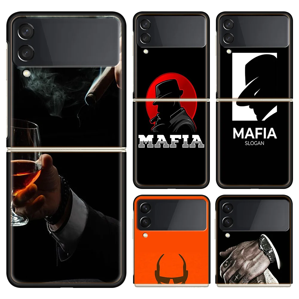 Russian Mafia Phone Case For Samsung Galaxy Z Flip 6 4 3 5G Funda Black Coque Hard PC Luxury Cover Z Flip 5 Capa Fashion Capa