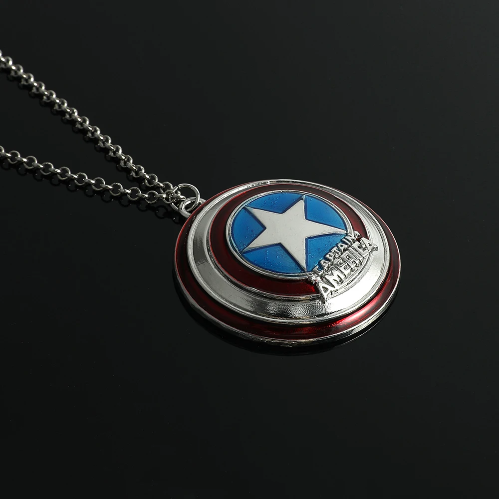 Modische Punk Captain America Schild-Halskette - Trendiger Unisex-Anhänger Schmuck-Accessoire als Geschenk für Freunde – Detail 3