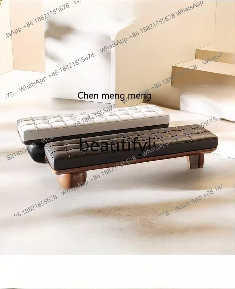 X  D132 Solid Wood Entryway Shoe Bench Living Room Sofa Modern Homestay Long Bench Bedroom Bed End Stool