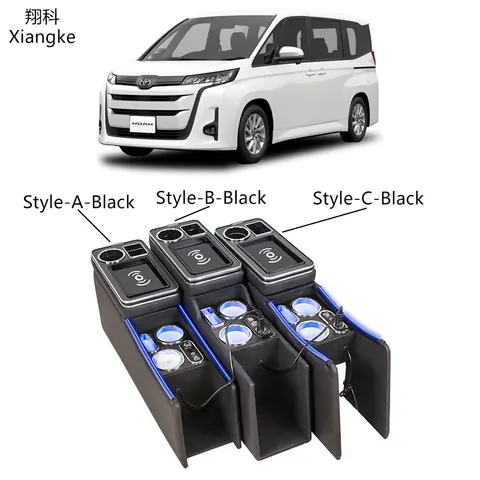 Toyota Voxy Noah 전면 자동차 팔걸이 콘솔 박스 전용 무선 충전 보관 아파트 팔걸이 박스