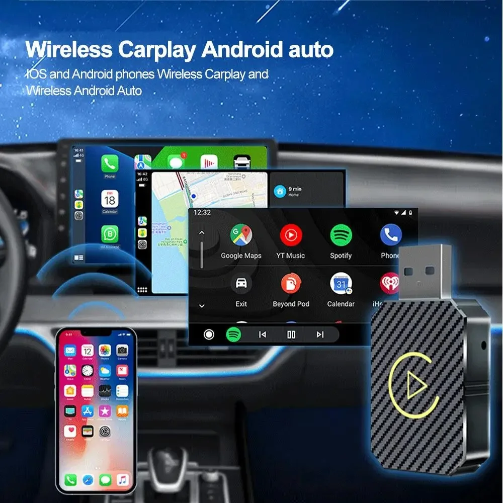 

Q1M 2 in1 Wireless CarPlay Android Auto Adapter Smart Mini Box Plug And Play USB WiFi Fast Connect For iphone Volvo Audi MG VW