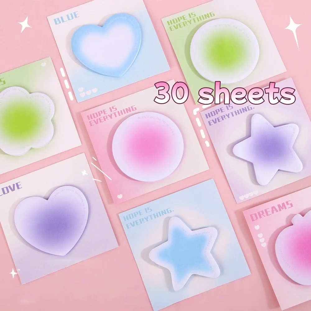 30/210 Sheets Gradient Sticky Notes, Blusher Color Self-Adhesive Memo Pads for Elementary Students, School Supplies