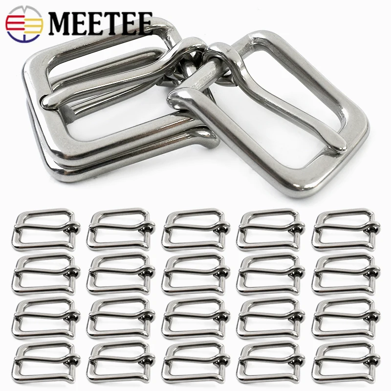 

2Pcs 16-39mm Stainless Steel Belt Buckles Pin Clasp Pet Collar Adjust Ring Webbing Strap Decor Belts Buckle DIY Bag Accessories