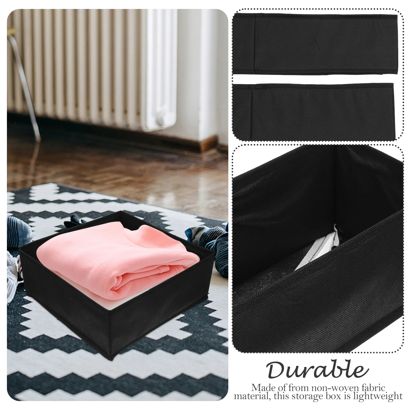 

6 Pcs Underwear and Socks Storage Box Dress Sundry Baskets Good Cases Bra Buckets Containers Non-woven Fabric