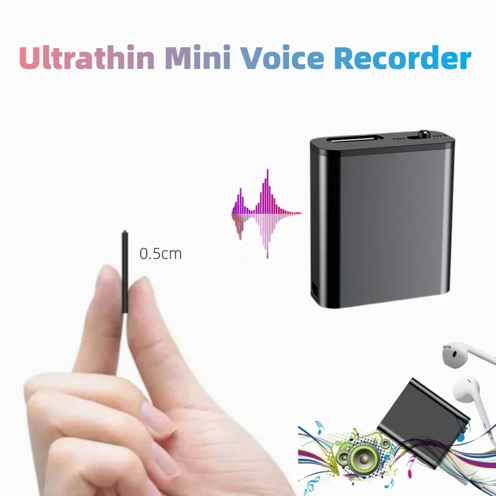 UltraThin Mini Sound Recorder Portable MP3 Player Small Voice Recorder For Children In Kindergarten Safety Espia Audio Recorder