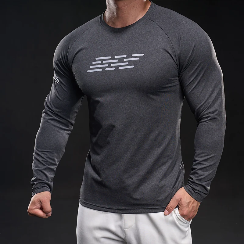 

Men's Solid Color Crew Neck Simple Sports Top Comfortable Stylish Fit Running Cycling T-Shirt Quick-Dry Breathable Long Sleeve